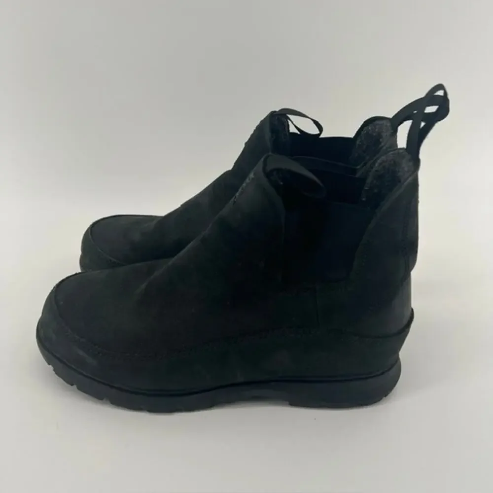 Sorel Winter Chelsea Boots Mens 8.5 Black Leather Thinsulate Waterproof Outdoor